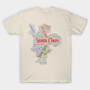 Santa Claus Wordcloud for Lighter Backgrounds T-Shirt